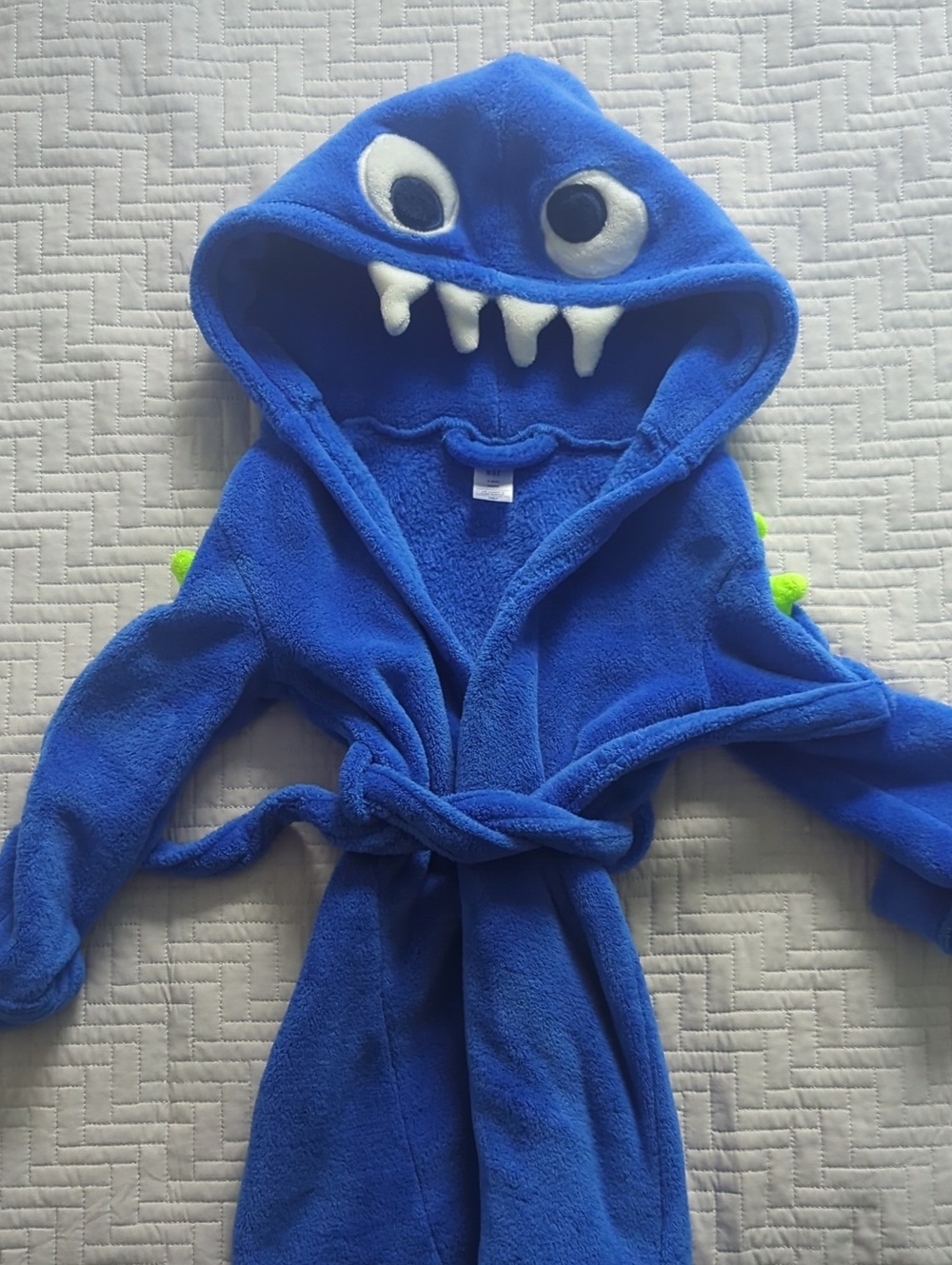 GAP Royal Blue Monster Hooded Kids Robe with Teeth